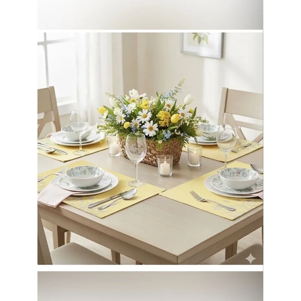 Yellow Floral Placemat Set of 4
